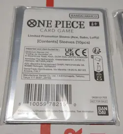 One Piece Card Game Limited Promotion Card Sleeves Ace Sabo Monkey D Luffy Set. - Image 5