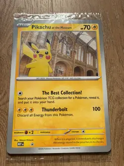 Pikachu At The Museum Pokemon X Natural History Museum. Jumbo Promo Card. Sealed - Image 1
