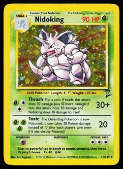 Nidoking 11/130 Holo Rare Base Set 2 Pokemon Card - Image 1