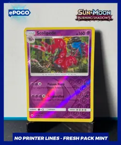 Scolipede 58/147 Reverse Holo RARE - Burning Shadows Pokemon Card MINT PSA - Image 1