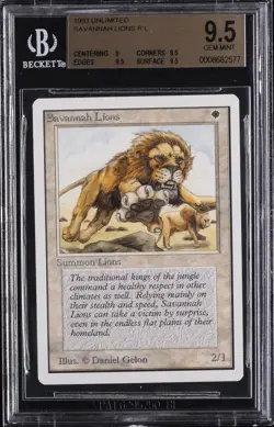 1993 MAGIC: THE GATHERING UNLIMITED SAVANNAH LIONS BGS 9.5 - Image 1