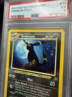 2001 Pokemon Umbreon P.M. Neo Discovery 13/75 Holo PSA 5 - Image 2