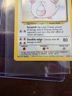 Chansey Holo Rare Base Set 003/102 NM Pokemon TCG. LP - Image 4