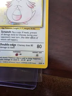Chansey Holo Rare Base Set 003/102 NM Pokemon TCG. LP - Image 5