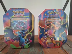 NEW SEALED POKEMON TCG MEGA CHARIZARD X & Y TIN SET - Image 1