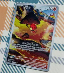 Pokemon TCG Magby 186/182 Paradox Rift Illustration Rare Card NM Fast Shipping - Image 1