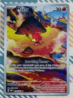 Pokemon TCG Magby 186/182 Paradox Rift Illustration Rare Card NM Fast Shipping - Image 2