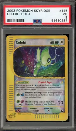 Pokemon Celebi Skyridge Crystal Holo Secret Rare #145 PSA 3 - Image 1