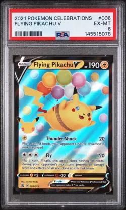 2021 POKEMON SWORD & SHIELD CELEBRATIONS #006/025 FLYING PIKACHU V - Image 1