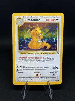 POKEMON FOSSIL UNLIMITED DRAGONITE HOLO RARE! 4/62 - Image 1
