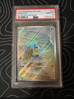 2023 POKEMON MEW EN-151 ILLUSTRATION RARE #170 SQUIRTLE PSA 10 ENGLISH - Image 1