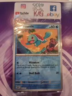 SV: 151 Squirtle Reverse holo Pokemon Center Stamped Promo Sealed 007/165 #1 - Image 1
