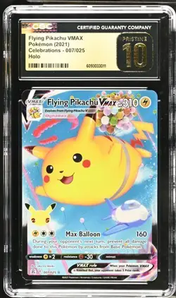 ✨✨ CGC Pristine 10 Flying Pikachu VMAX 007/025 Pokemon Celebrations 2021 - Image 1