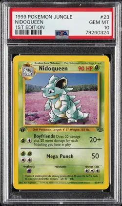 1999 POKEMON JUNGLE 1ST ED #23 NIDOQUEEN PSA 10 - Image 1