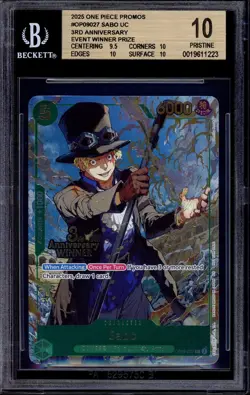 2025 One Piece 3rd Anniversary Winner Sabo #27 BGS 10 PRISTINE - Image 1