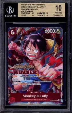2023 One Piece Winner Pack-Volume 5 Monkey D Luffy #12 BGS 10 PRISTINE - Image 1