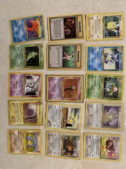 DAMAGED Lot of 70 Vintage Pokemon Cards 7x Holos, 30+ Rares Shadowless & 1st Ed - Image 4