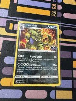 Pokemon TCG Tyranitar Reverse Holo Rare Card Pokemon Go 043/078 - Image 1
