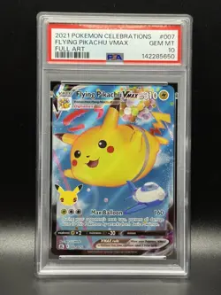 PSA 10 GEM MINT Flying Pikachu VMAX 7 Pokemon Celebrations Full Art Pokemon Card - Image 1