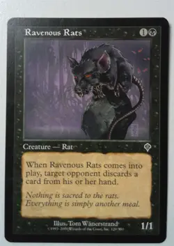 Ravenous Rats *PLAYSET* Magic MtG x4 Invasion MP - Image 1