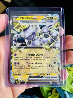 Pokemon TCG Mewtwo EX Paradox Rift Double Rare Holo Card 058/182 Mint Condition - Image 1