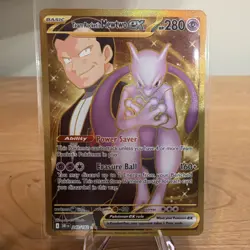 Pokemon Team Rocket's Mewtwo EX 240/182 Destined Rivals Hyper Rare Holo 280 HP - Image 1