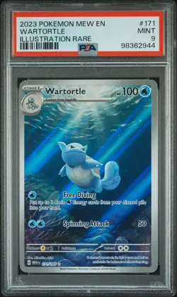 2023 POKEMON MEW EN-151 ILLUSTRATION RARE #171 WARTORTLE PSA 9 - Image 1