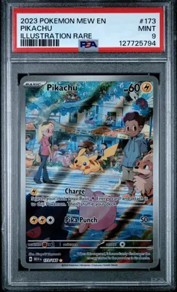 2023 POKEMON MEW EN-151 ILLUSTRATION RARE #173 PIKACHU PSA 9 - Image 1