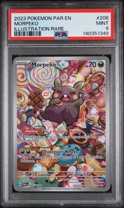 Pokemon TCG Morpeko 206/182 SV04: Paradox Rift Holo Illustration Rare PSA 9 - Image 1