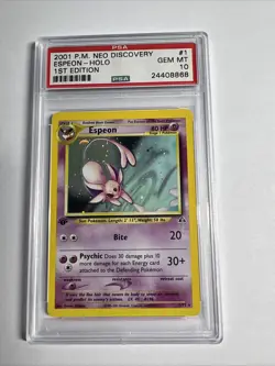 Pokemon Espeon Neo Discovery 1st Edition Holo Rare #1 PSA 10 Gem Mint - Image 1