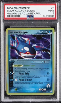 2004 POKEMON EX TEAM MAGMA VS TEAM AQUA #3 TEAM AQUA'S KYOGRE-REVERSE FOIL PSA 9 - Image 1