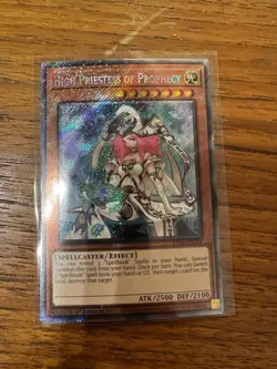 Yugioh - High Priestess of Prophecy Platinum Secret Rare RA04-EN184, NM, 1st Ed - Image 1