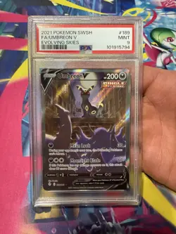 2021 POKEMON EVOLVING SKIES UMBREON V #189 FULL ALTERNATE ALT ART PSA 9 - Image 1
