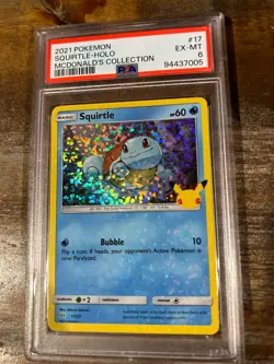 Pokemon 2021 25th Ann McDonalds Collection SQUIRTLE #17 PSA 6 RARE - Image 1