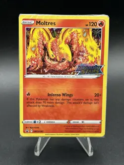 Moltres SWSH185 Holo Rare Brilliant Stars Black Star Promo SEALED Pokemon TCG - Image 1