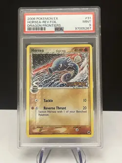 Horsea Reverse Foil Pokemon EX Dragon Frontiers 2006 PSA 9 - Image 1
