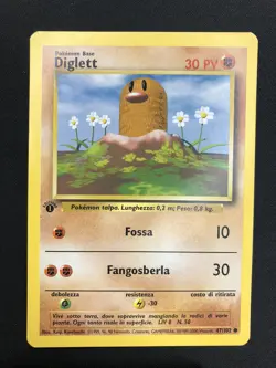 Pokemon Diglett 47/102 Set Base Prima Edizione Wizards ITA Carte Vintage - Image 1