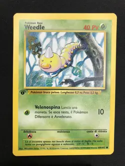 Pokemon Weedle 69/102 Set Base Prima Edizione Wizards ITA Carte Vintage - Image 1