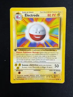 Pokemon Electrode 21/102 Set Base Rara Prima Edizione ITA Carte Vintage - Image 1