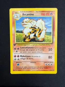 Pokemon Arcanine 23/102 Set Base Prima Edizione Wizards ITA Carte Vintage - Image 1