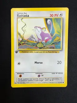 Pokemon Rattata 61/102 Set Base Prima Edizione Wizards ITA Carte Vintage - Image 1
