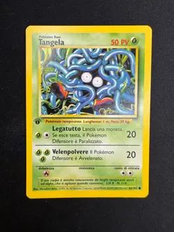 Pokemon Tangela 66/102 Set Base Rara Holo Prima Edizione Wizards ITA Vintage - Image 1