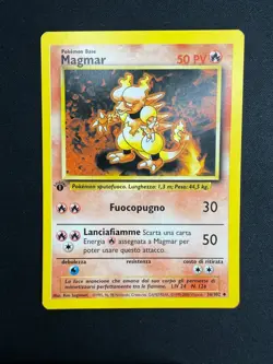 Pokemon Magmar 36/102 Set Base Prima Edizione Wizards ITA Carte Vintage - Image 1