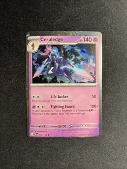 MISCUT And Swirl! Ceruledge Cosmo Holo 098/193 Paldea Evolved Pokemon TCG - Image 3