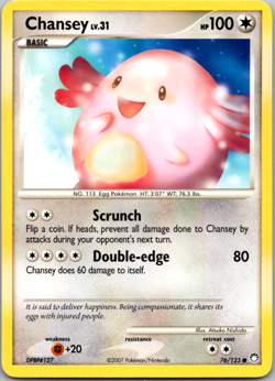 Chansey 76/123 Common Mysterious Treasures Pokemon LP - Image 1