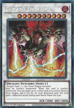 MP24-EN147 Trident Dragion - Prismatic Secret Rare 1st Edition Mint YuGiOh Card - Image 1