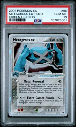 2004 POKEMON EX HIDDEN LEGENDS #95 METAGROSS EX-HOLO PSA 10 - Image 1