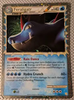 Feraligatr Prime 108/123 Ultra Rare MP Pokemon Card HGSS 2010 - Image 1