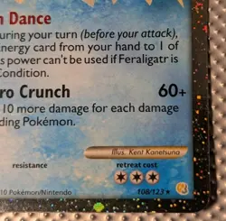 Feraligatr Prime 108/123 Ultra Rare MP Pokemon Card HGSS 2010 - Image 4