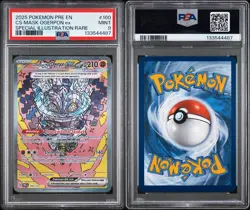 2025 POKEMON PRE EN CS MASK OGERPON EX SPECIAL ILLUSTRATION RARE #160 PSA 9 - Image 3